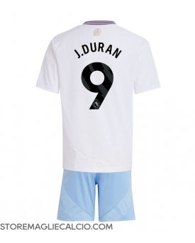 Aston Villa Jhon Duran #9 Maglia Gara Trasferta Repliche 2024-25 Bambino